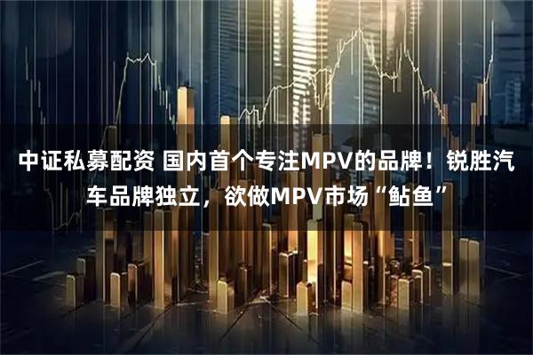 中证私募配资 国内首个专注MPV的品牌！锐胜汽车品牌独立，欲做MPV市场“鲇鱼”
