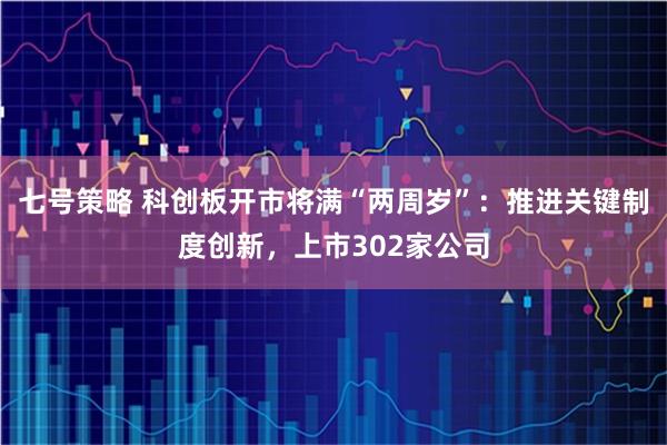 七号策略 科创板开市将满“两周岁”：推进关键制度创新，上市302家公司